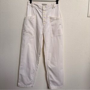 Urban Outfitters High Rise Cream Button-Fly Pants